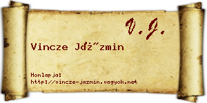 Vincze Jázmin névjegykártya